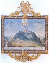 Votivbild mit der Prozession von St. Lorenzen im Mrztal auf den Rehkogel 